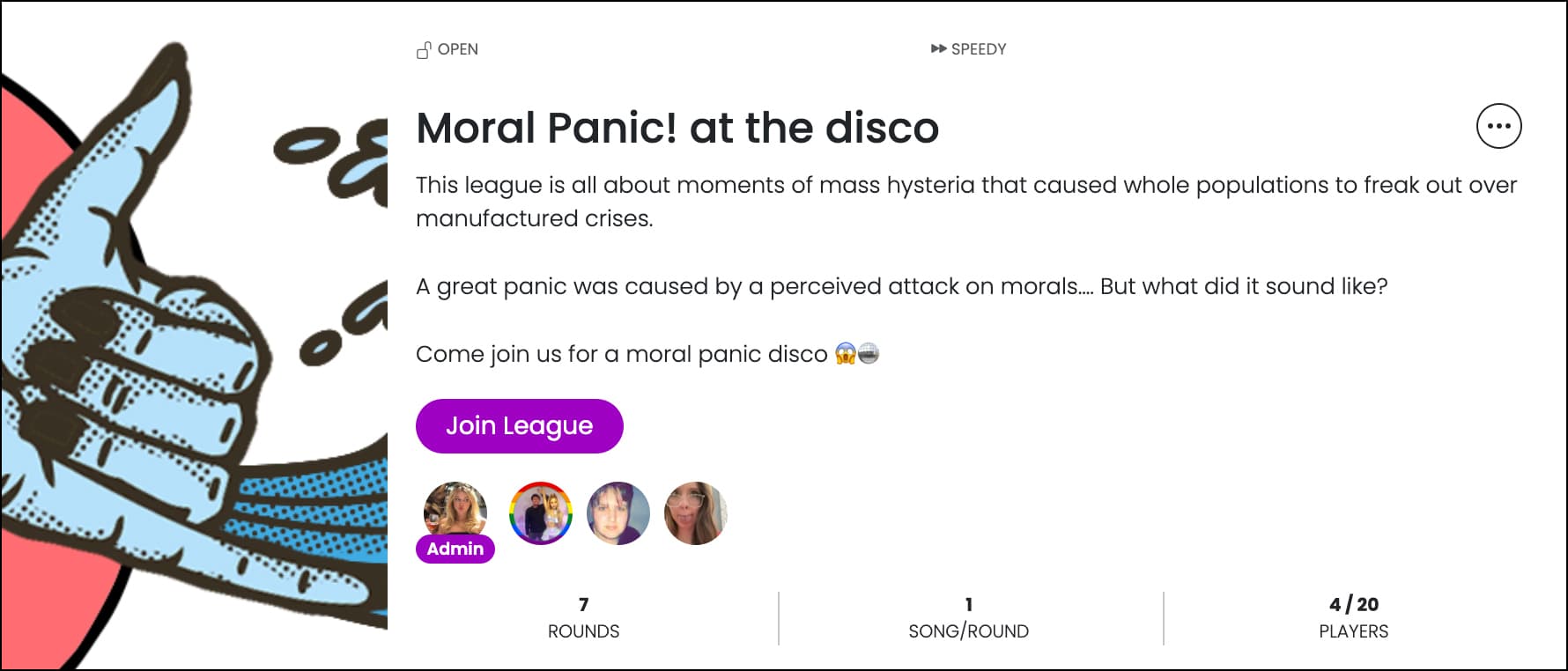 Music League là nền tảng trực tuyến cho phép người dùng gửi những bài hát phù hợp với một chủ đề nhất định.